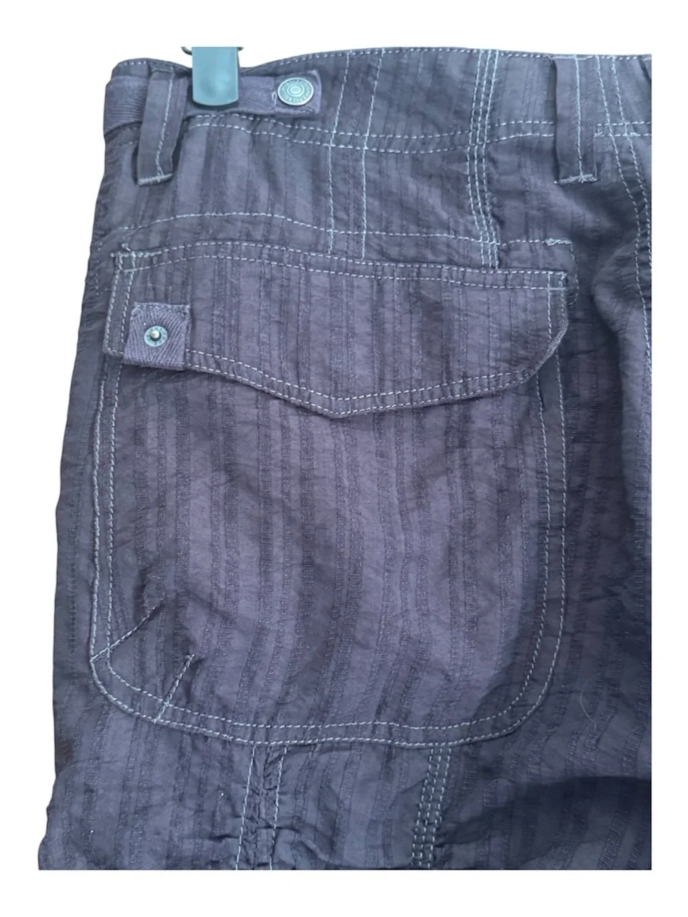 Free people Scorpio shirred mid rise cargo pants in “Black Coffee” Size L